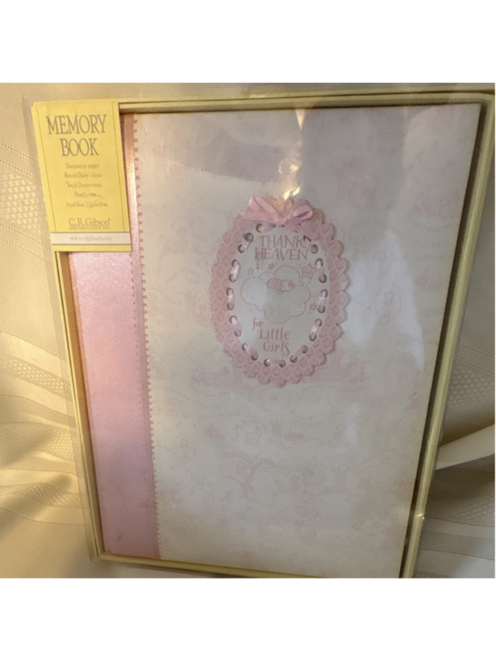 C.R. Gibson Heaven Sent Girl Memory Book Pink/White “Thank Heaven”